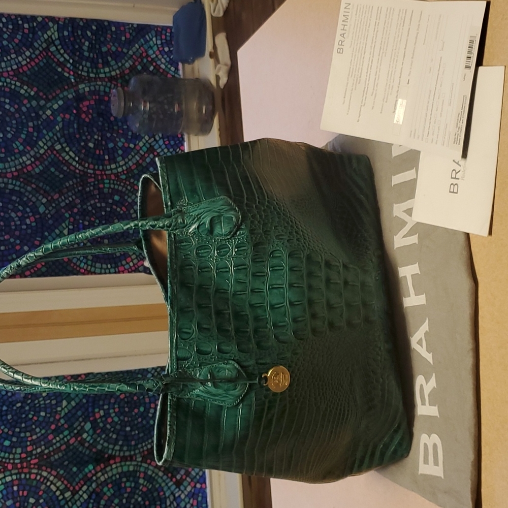 Brahmin anytime tote Melbourne Peacock green
